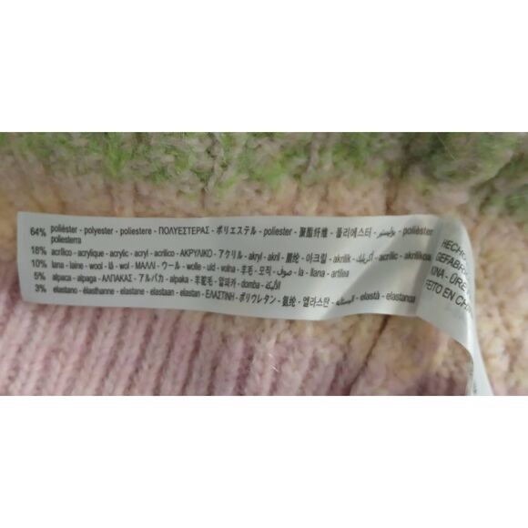 Zara womens large sweater vest green pink preppy wool alpaca - Picture 9 of 10